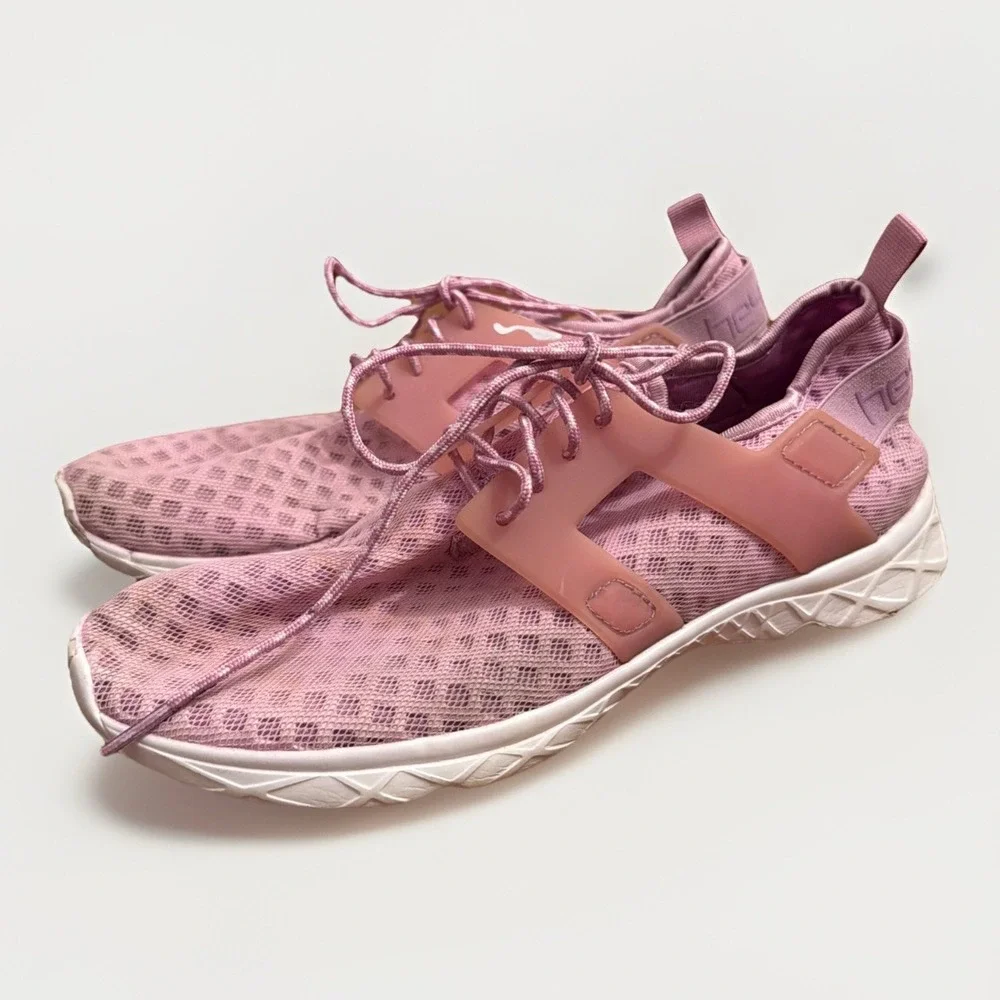 HEY DUDE Mistrall Mesh Sneakers Women's Lace Up Casual Size 10 Lilac Shoes